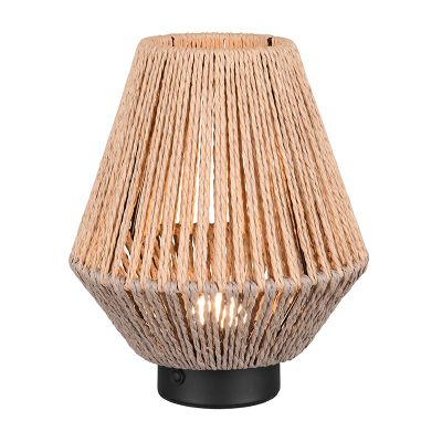Papir genopladelig bordlampe brun, Isaura, 1,5W, 3000K LED, 3 trins lysdæmper