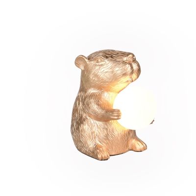 Guld bordlampe modern, Reduan, med brytare