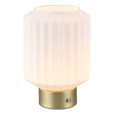 Messing genopladelig bordlampe retro, Tamer, 2W, 3000K LED, med touch lysdæmper
