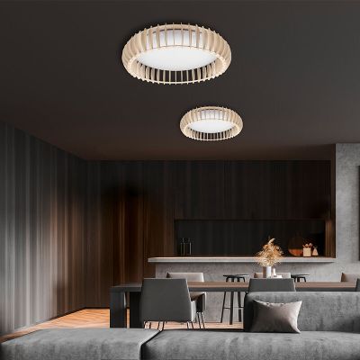 Hvid plafond modern, Bilge, 38W, varm til kold hvid justerbar LED, med fjärrkontroll