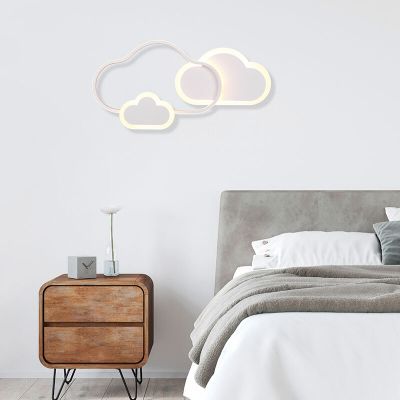 Hvid loftlampe til børneværelse modern, Cemil, 29W, RGBW LED, med fjärrkontroll