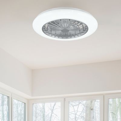 Grå loftventilator modern, Damyan, 30W, RGBW LED, med fjärrkontroll