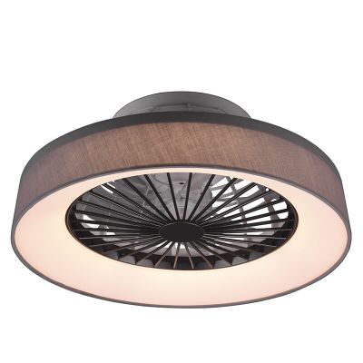 Grå loftventilator modern, Chante, 30W, varm til kold hvid justerbar LED, med fjärrkontroll