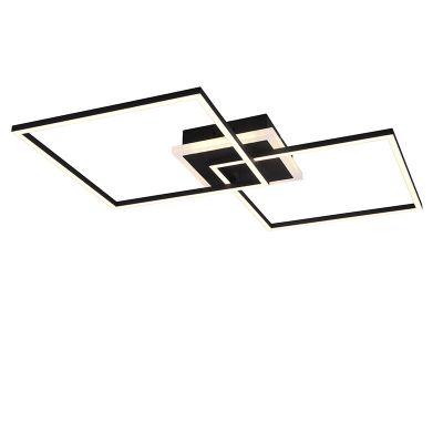 Sort plafond modern, Naud, 29W, 3000K LED, med fjärrkontroll