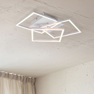 Hvid plafond modern, Bibiana, 28W, varm til kold hvid justerbar LED, med fjärrkontroll