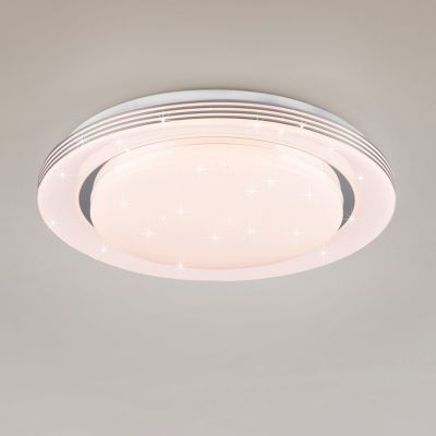 Hvid plafond modern, Alpha, 18W, varm til kold hvid justerbar LED, med fjärrkontroll