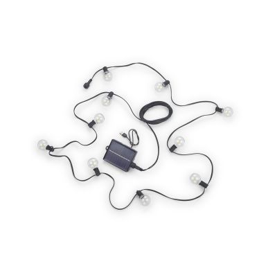 Lyskæde med solenergi, 10 pærer, 2700K, 0,5W