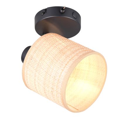 Creme væglampe rustik, Peder, med brytare