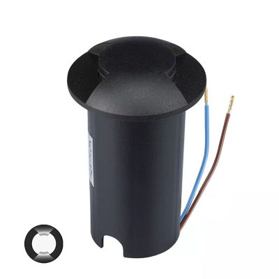 Modern nedgravningsspot sort, Marcus, 1W, 6500K LED, IP67