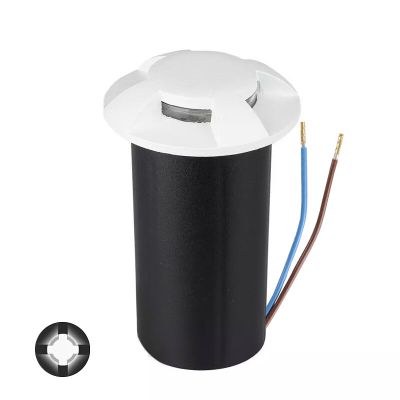 Modern nedgravningsspot hvid, Marcus, 1W, 6500K LED, IP67