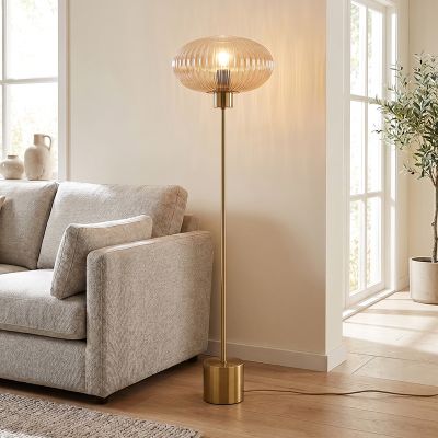 Design gulv lampe rav, Charlois, med brytare
