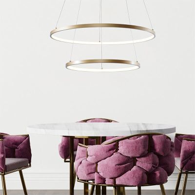 Design pendler lampe guld, Kubra, 50W, varm til kold hvid justerbar LED