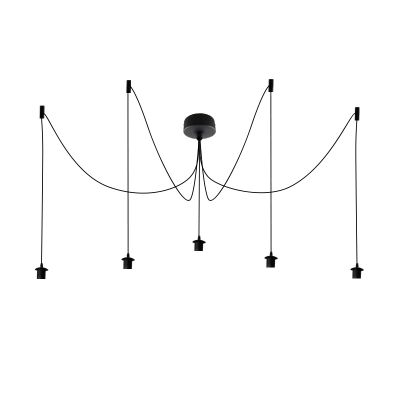 Aluminium pendler lampe uden skærm sort, Rika