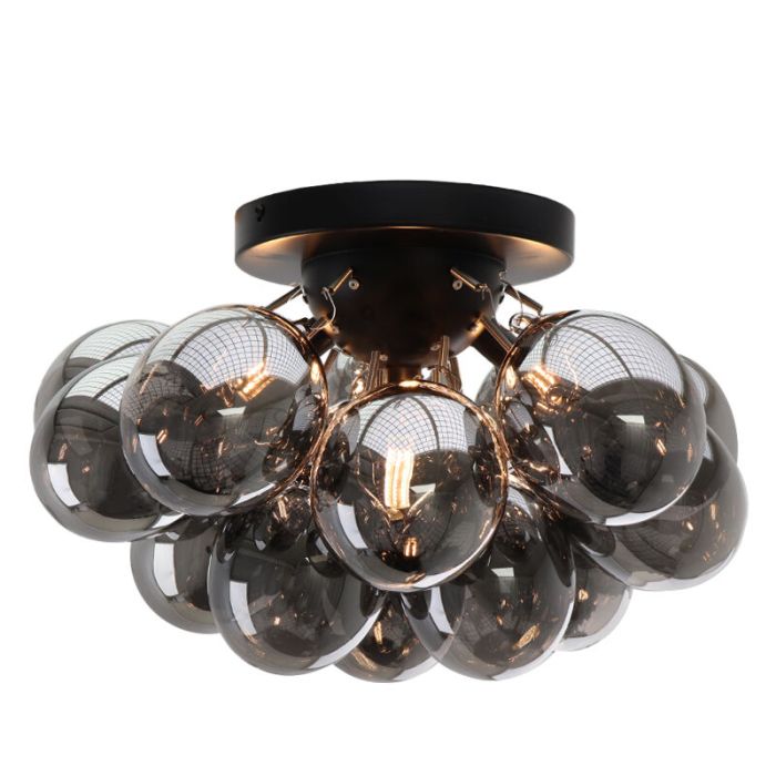 Metal loftlampe grå, Cyril