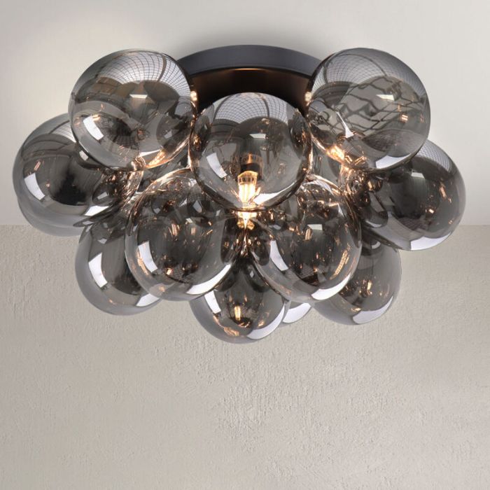 Metal loftlampe grå, Cyril