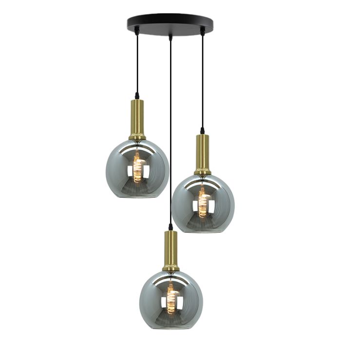 Aluminium pendler lampe uden skærm guld, Rika