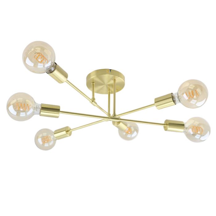 Modern loftlampe guld, Amos