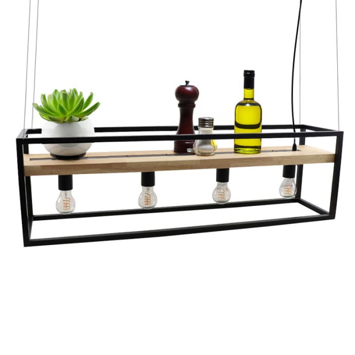 Industri pendler lampe sort, Frama