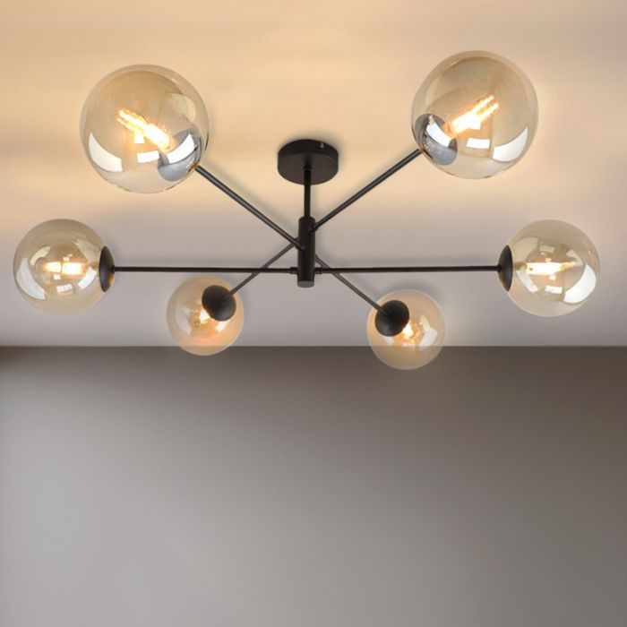 Modern loftlampe sort, Remo