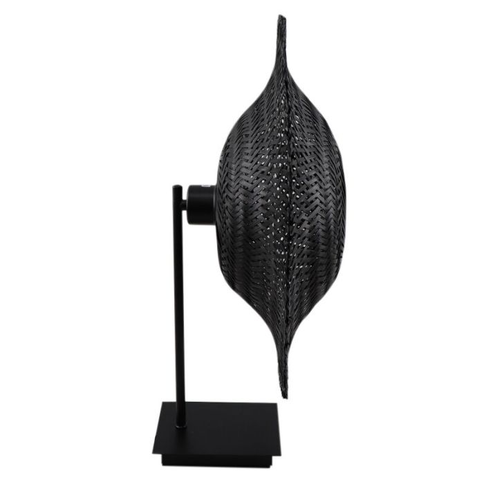 Rattan bordlampe sort, Cordoba, med brytare