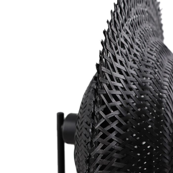 Rattan bordlampe sort, Cordoba, med brytare
