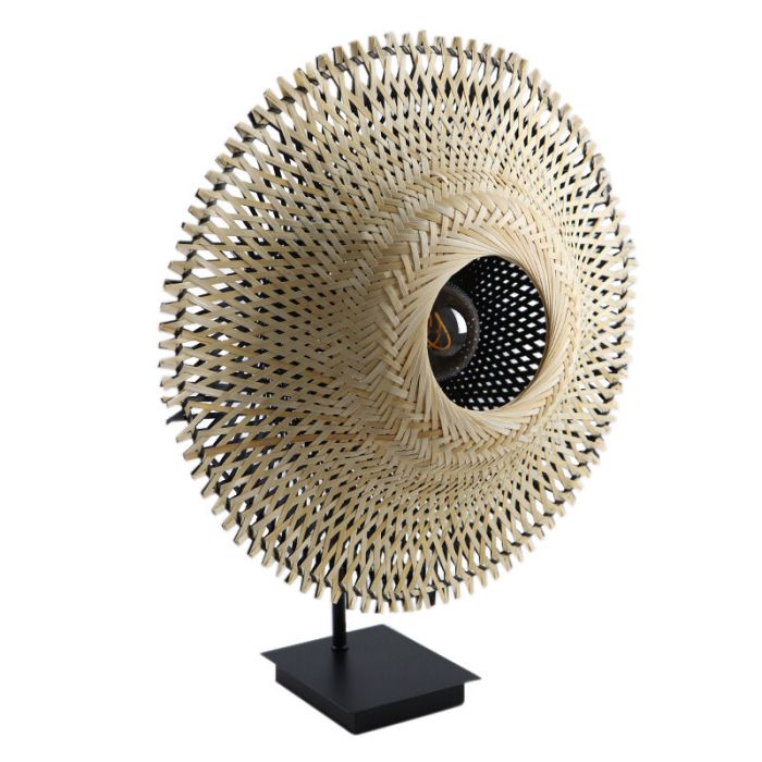 Rattan bordlampe brun, Cordoba, med brytare