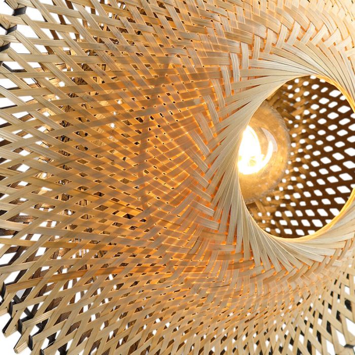 Rattan bordlampe brun, Cordoba, med brytare