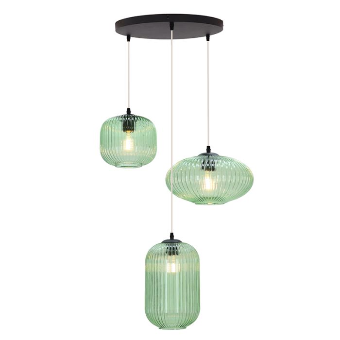 Retro pendler lampe grøn, Charlois