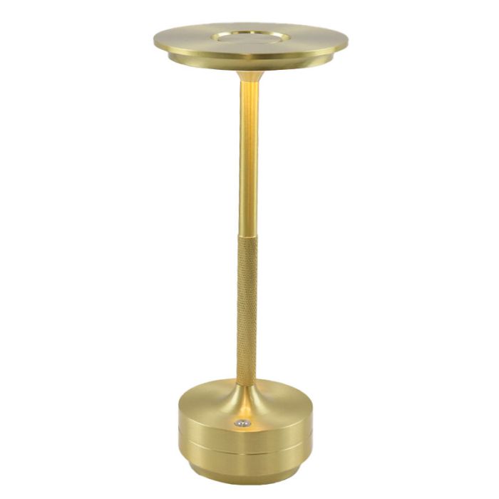 Modern genopladelige bordlampe guld, Arvind, 3W, varm til kold hvid justerbar LED, med brytare