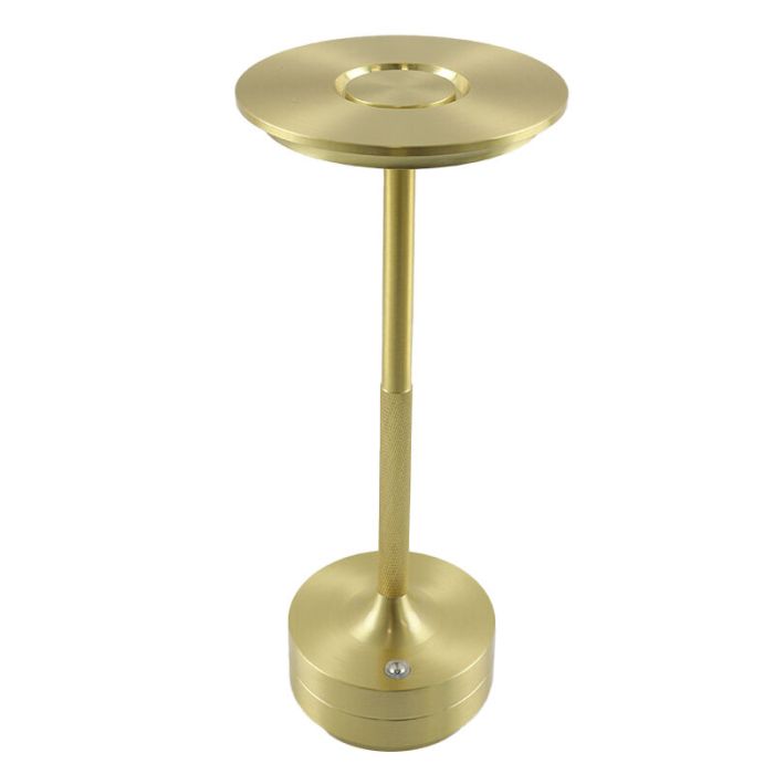Modern genopladelige bordlampe guld, Arvind, 3W, varm til kold hvid justerbar LED, med brytare