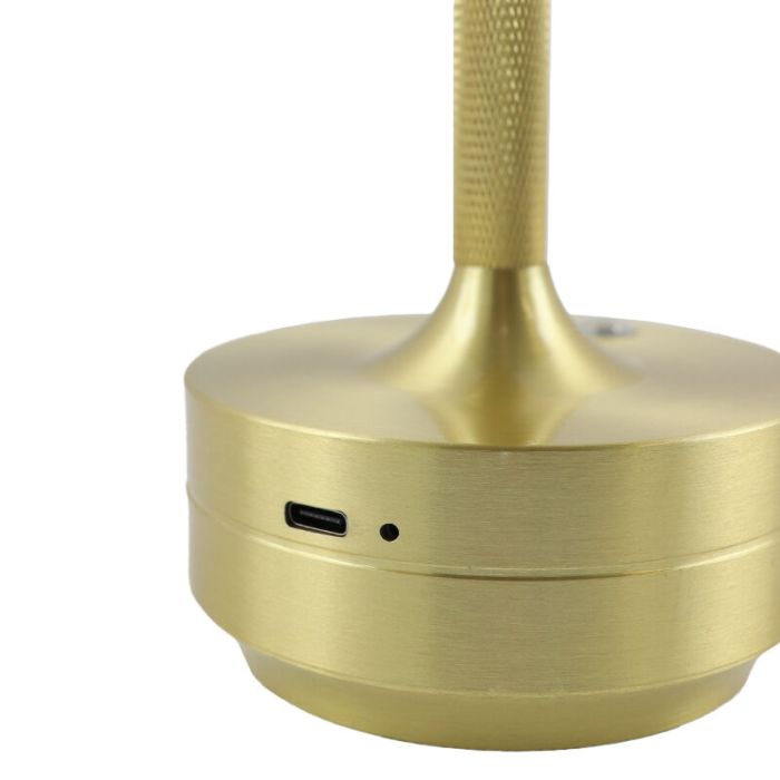 Modern genopladelige bordlampe guld, Arvind, 3W, varm til kold hvid justerbar LED, med brytare