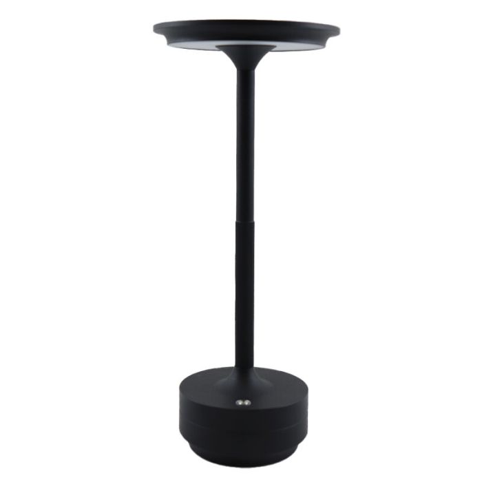 Modern genopladelige bordlampe sort, Arvind, 3W, varm til kold hvid justerbar LED, med brytare