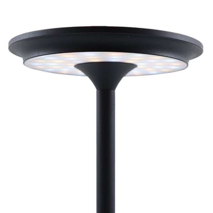 Modern genopladelige bordlampe sort, Arvind, 3W, varm til kold hvid justerbar LED, med brytare