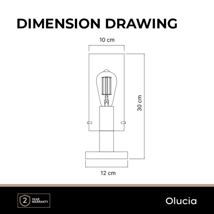 Design bordlampe rav, Dilaram, med brytare