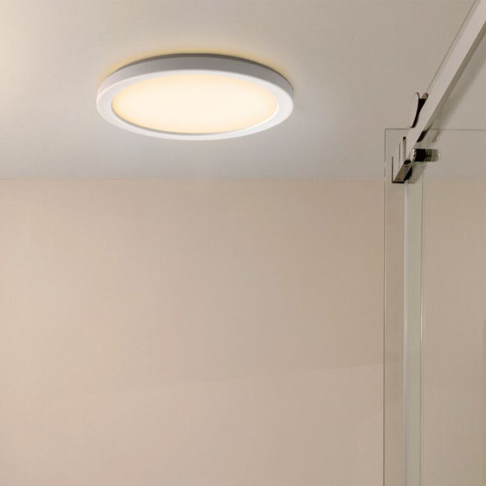 Plast loftlampe badeværelse hvid, Shivani, 15W, 3000K LED, IP44