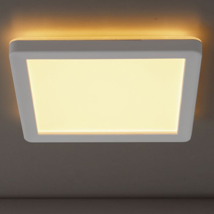 Plast loftlampe badeværelse hvid, Shivani, 15W, 3000K LED, IP44