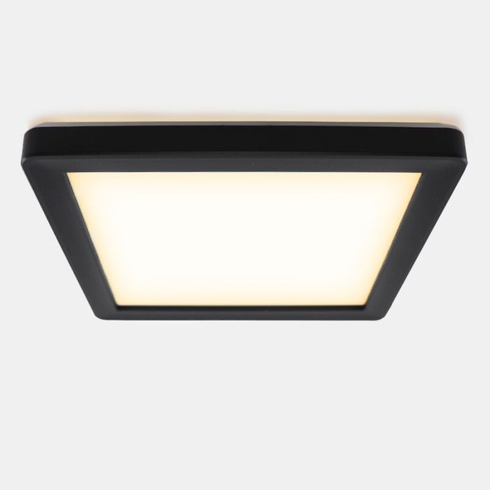 Plast loftlampe badeværelse sort, Shivani, 8W, 3000K LED, IP44