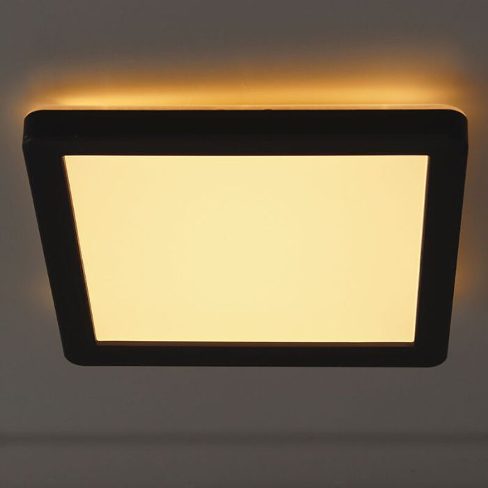 Plast loftlampe badeværelse sort, Shivani, 8W, 3000K LED, IP44