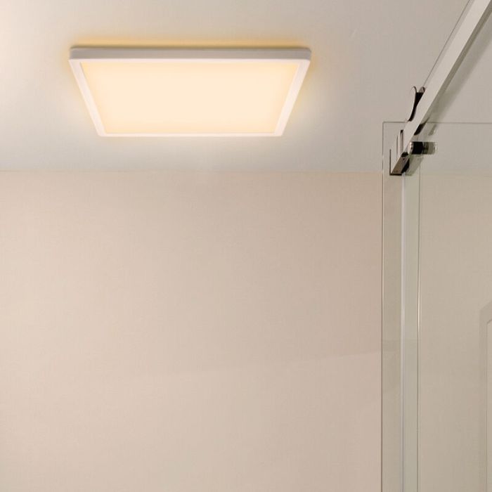 Plast plafond hvid, Shona, 18W, 3000K LED, 3 trins lysdæmper