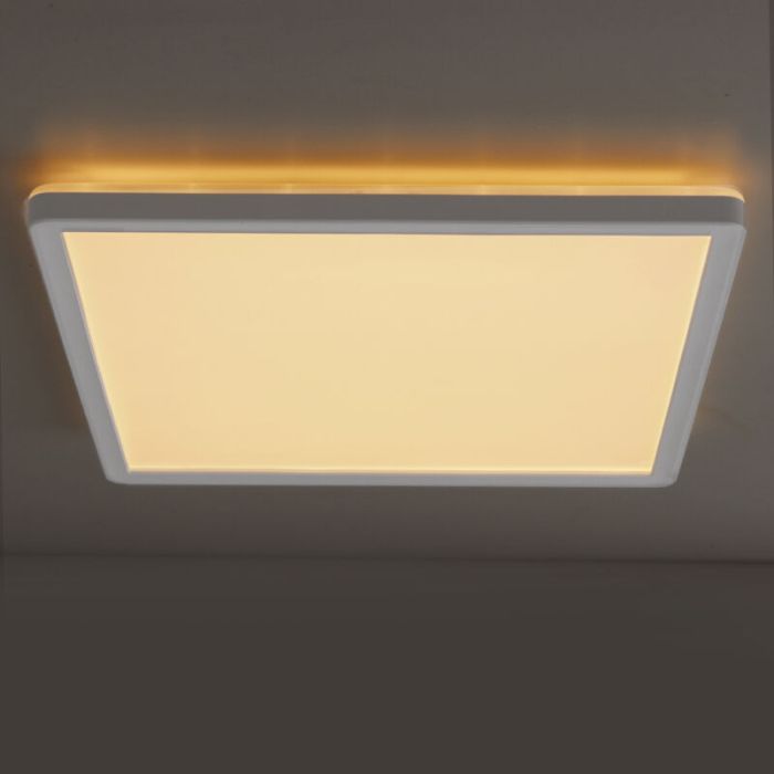 Plast plafond hvid, Shona, 18W, 3000K LED, 3 trins lysdæmper