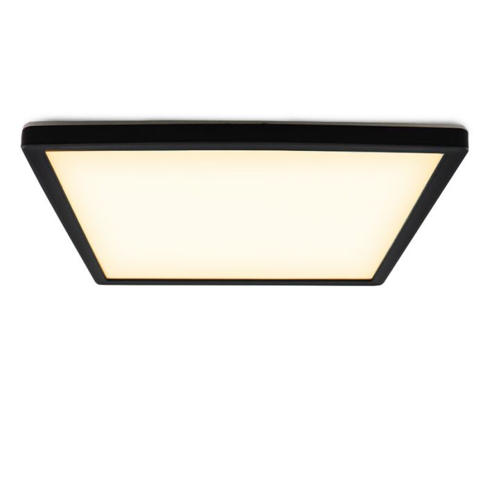 Plast plafond sort, Shona, 18W, 3000K LED, 3 trins lysdæmper