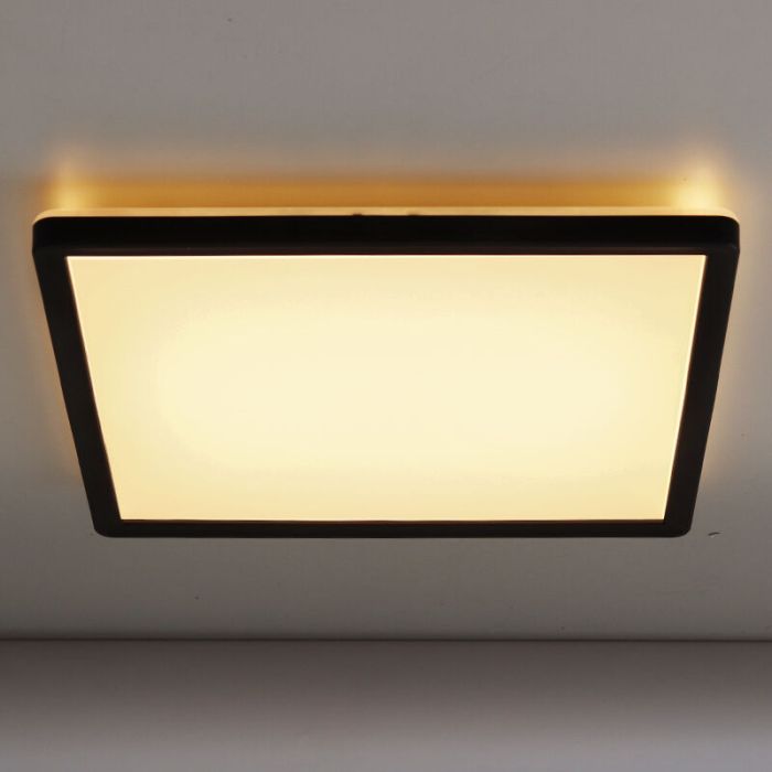 Plast plafond sort, Shona, 18W, 3000K LED, 3 trins lysdæmper