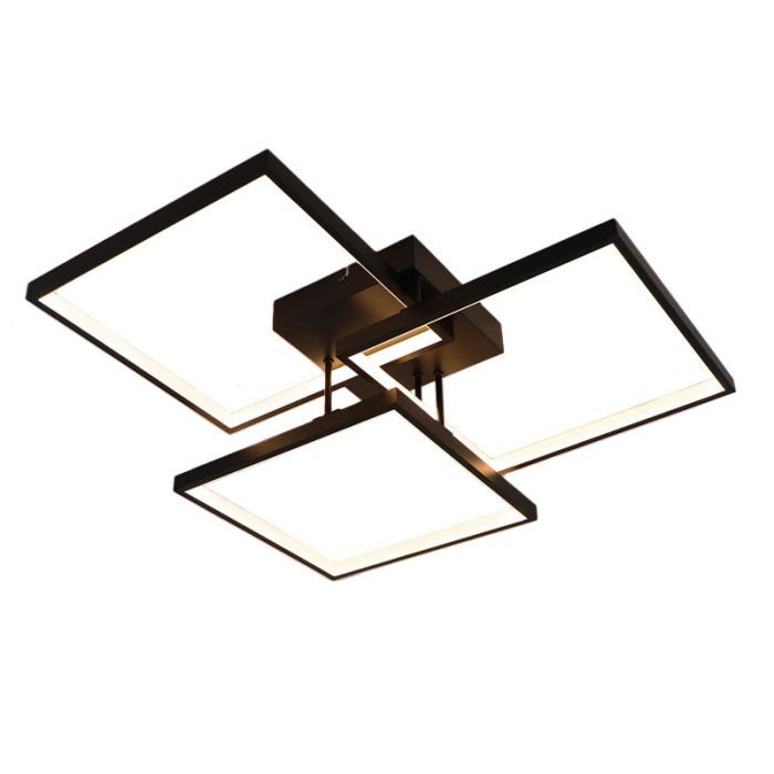 Modern plafond sort, Giorgio, 38W, 2700K LED, 3 trins lysdæmper