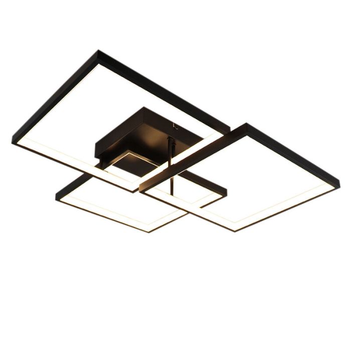 Modern plafond sort, Giorgio, 38W, 2700K LED, 3 trins lysdæmper