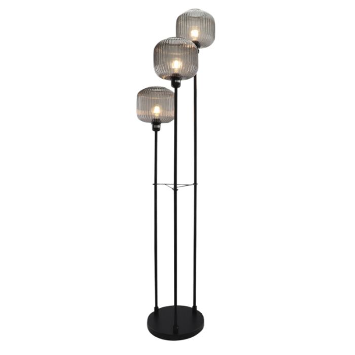 Aluminium gulvlampe uden skærm sort, Rika