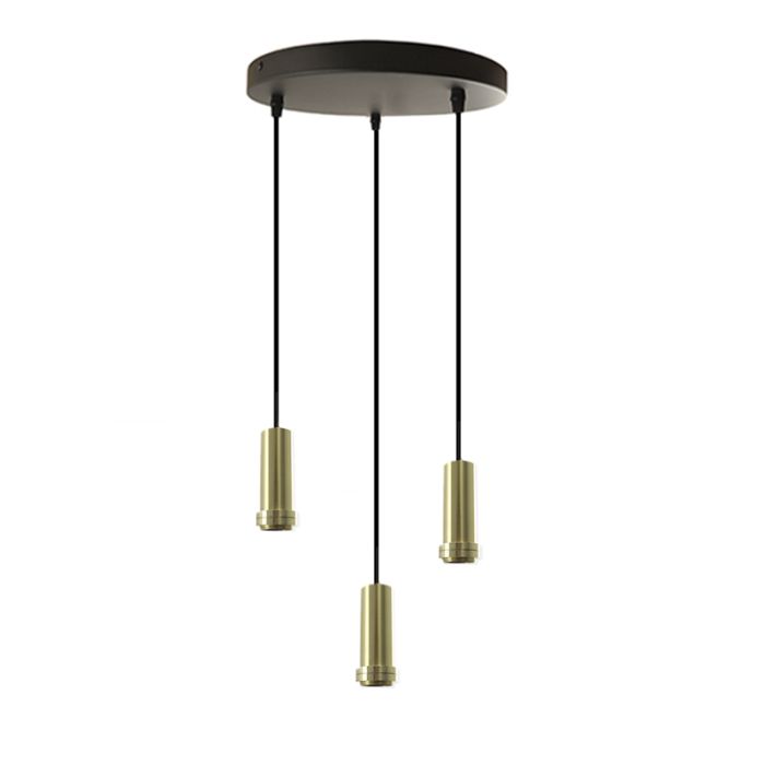 Aluminium pendler lampe uden skærm sort, Rika