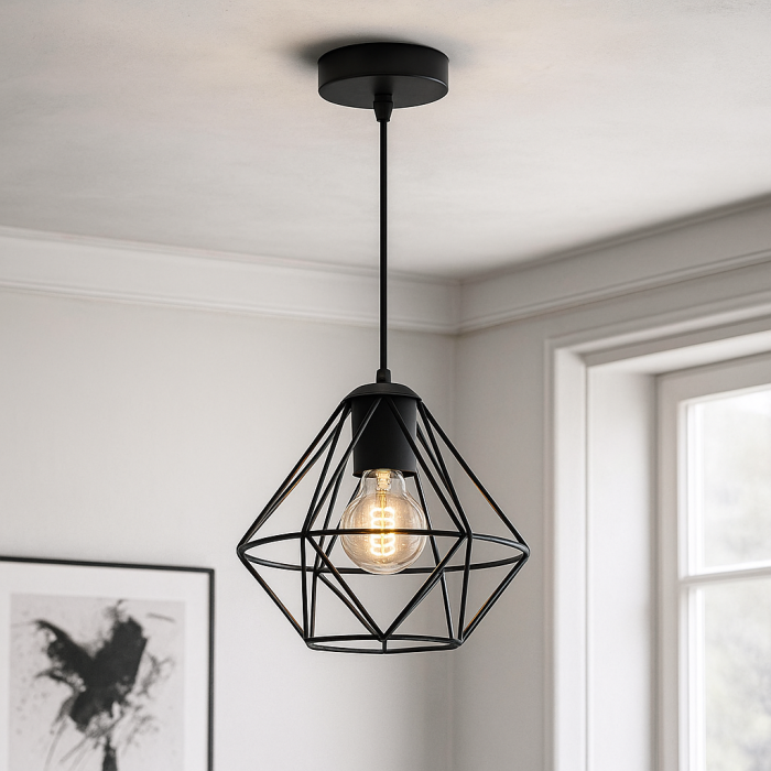 Industri pendler lampe sort, Jochem