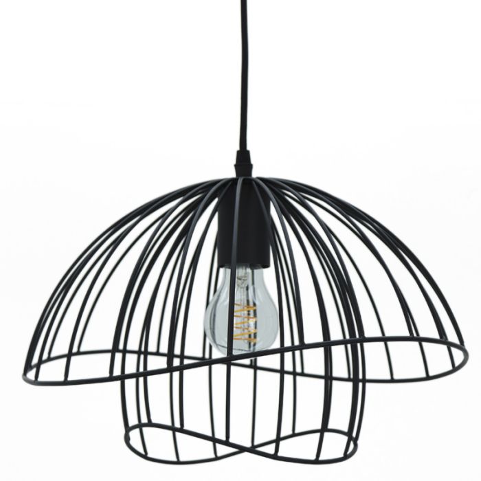 Modern pendler lampe sort, Jolien