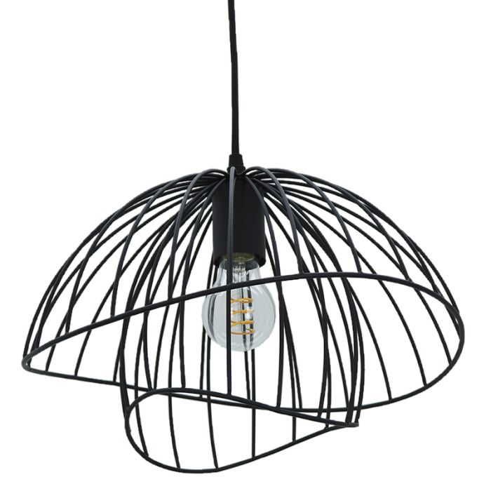 Modern pendler lampe sort, Jolien