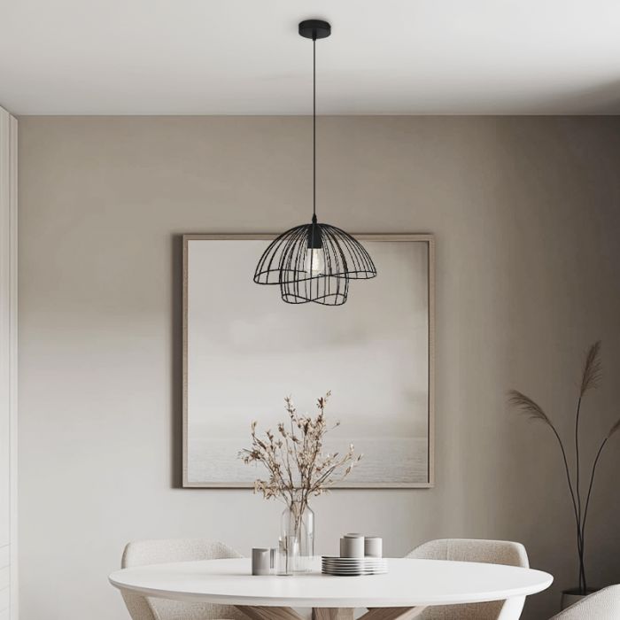 Modern pendler lampe sort, Jolien